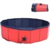 Faltbare Haustierbadewanne, tragbare Duschwanne, Badezimmerreinigungsbadewanne für Hunde und Katzen, L 160 x 30 cm, Rot M rot