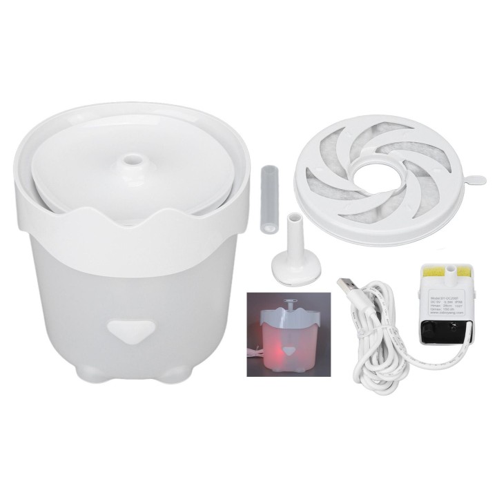 Katzentrinkbrunnen, ABS, automatischer Katzenwasserspender mit leiser intelligenter Pumpe und LED-Licht für Haustiere