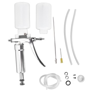 2ml Tierspritzeninjektor, stufenlos einstellbar, Flaschenmontage, Viehinjektor für Schweine und Rinder