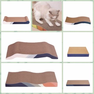 Katzenkratzer aus Wellpappe, Pappe, verschleißfest, Katzenkrallenschleifer, Pappe, spielende Katzen square
