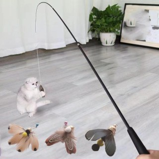 Katzenspielzeug in Insektenform, Ersatz-Teaser-Stick, interaktives Haustier-Federspielzeug für Katzen, Gotas Kedi, Sphynx, Ma