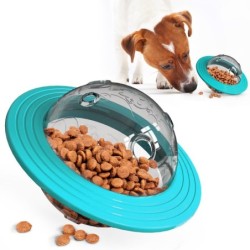 Fliegende Untertasse, Hundespiel, fliegende Scheiben, Spielzeug, Kauspielzeug für Katzen, auslaufender Slow-Food-Futterball,