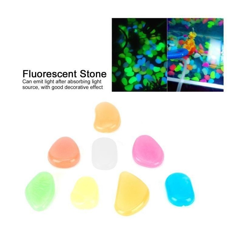 200PCS Pierre lumineuse Exterieur Blanc Artificiels Galets Fluorescent Décor pour Jardin Chemin Piscine Éclairage ABI12