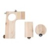 3-teiliges Chinchilla-Holzplattform-Set, L-förmige Holzplattform mit rundem Loch für Chinchilla-Hamster