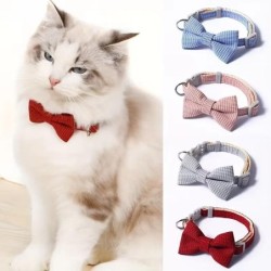 Haustierhalsband, verstellbar, langlebig, Katzenhalsbänder, süße Schleife, Kätzchen-Halskette, weiche Glocke, Welpenleine, Ha