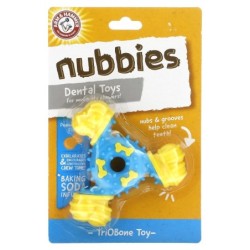 Arm & Hammer, Nuubbies, Zahnspielzeug für normale Zähne, Triobone, Erdnussbutter, 1 Spielzeug