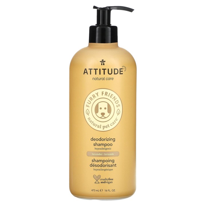 ATTITUDE, Furry Friends, Natürliche Haustierpflege, Desodorierendes Shampoo, Lavendel, 16 fl oz (473 ml)
