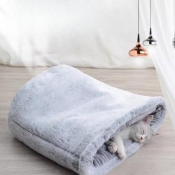 Haustier Katzennest Winter Warm Geschlossen Dicker Schlafsack Katzennest Haustiermatratze Hundenest Plüsch 45*40*5.5CM