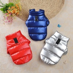 Leichter Wintermantel für Hunde aus Leder und Baumwolle – waschbar und warm S silber