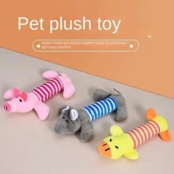 Neues Haustier-Plüsch-Soundspielzeug Katzen- und Hundespielzeug Streifenserie Puzzle blau