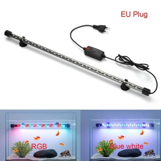 220V Tauch Stimmung Lampe 18-48cm Anlage Wachsen Licht Neue Aquarium LED Beleuchtung Aquarium Dekor 18CM Blue White