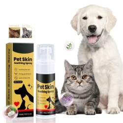 Haustier-Hautspray, Hautpflegespray für Hunde und Katzen, beruhigendes Spray, reinigt und macht die Haut weich, beruhigendes