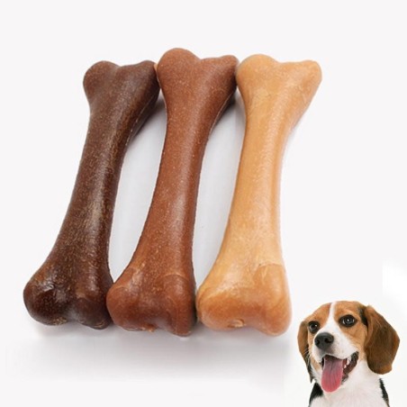3 Geschmacksrichtungen Hund Backenzahn Stick Knochen Form Haustier Snack Hundespielzeug Biss Kaugummi Oral Deodorant hellbrau