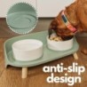 Katzenfutternäpfe, Hunde-Doppelnäpfe, Ständer mit auslaufsicherem Design, 3 einstellbare Höhen, Anti-Erbrechen-Katzenwasserna