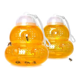 2Pcs Kürbis Geformt Hängen Bee Falle Bee Catcher Outdoor Wasp Abschreckung Mörder Catcher