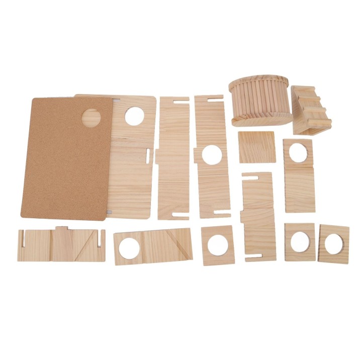 Hamsterleiterhaus aus Holz, verschleißfeste Hamsterplattform mit Versteck für kleine Haustiere, Chinchilla