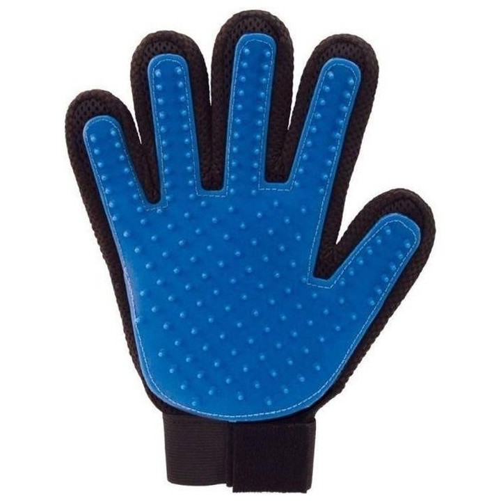 RUNFON Toilettage Brosse De Gant De Massage Chien Chat Gant Brosse De Nettoyage Pour Poils Cheveux Bleu