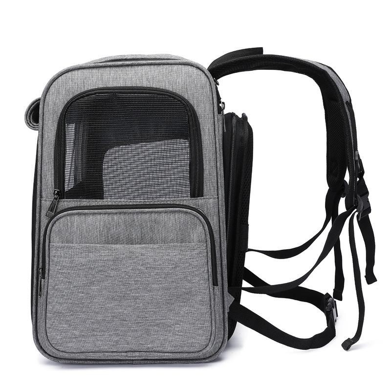 Praktischer Haustier-Katzen-Rucksack zum Ausgehen. Faltbarer Haustier-Rucksack, hochziehbare Haustiertasche blau
