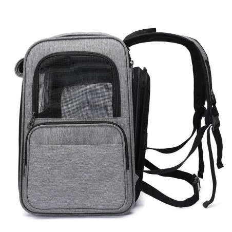Praktischer Haustier-Katzen-Rucksack zum Ausgehen. Faltbarer Haustier-Rucksack, hochziehbare Haustiertasche blau