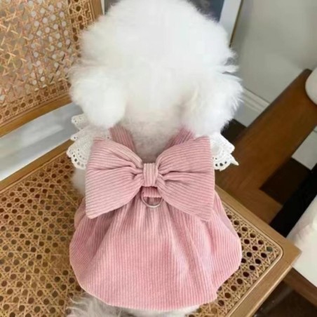 Winterkleidung für kleine Hunde, Prinzessinnenkleid, Haustierrock mit Schleife, Herbst und Winter, süßer Pullover, Katzenmode