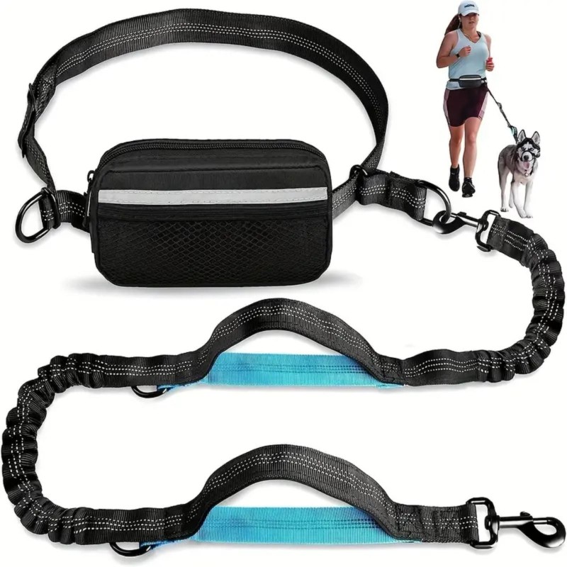Freihändige Hunde-Laufleine, verstellbare Hunde-Trainingsleine, elastisches Geschirr, perfekt für kleine, mittelgroße und gro