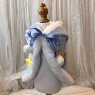 Party-Haustierhut, Plüsch-Umhang, Decke, Kopfbedeckung, Haustierkleidung für Hunde und Katzen, süßes Sternbär-Mantelkleid, De