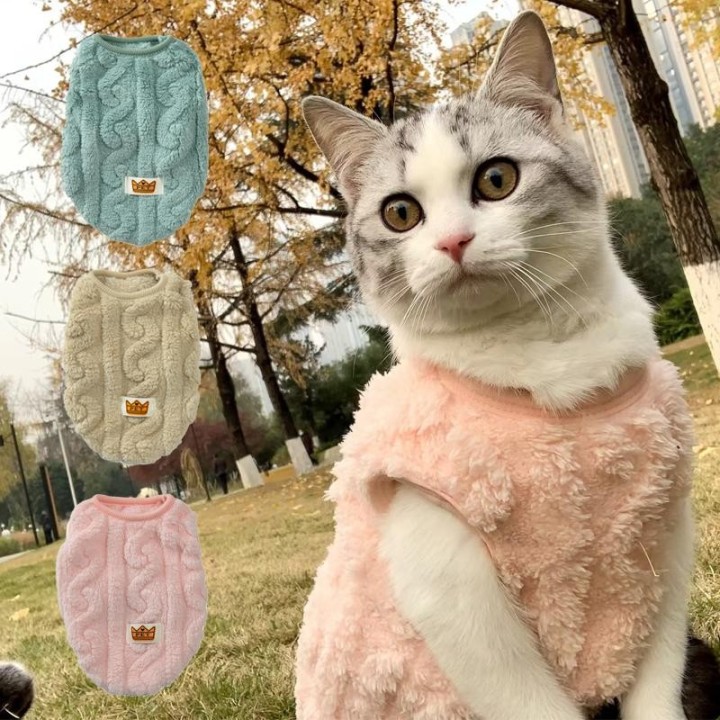 Katzen-Fleece-Sweatshirt, Herbst/Winter, warme Kleidung für kleine und mittelgroße Hunde, Katzen, Kätzchen, Outdoor-Jacke, Ma