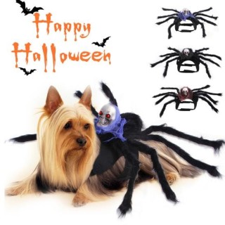 Haustierkostüm Simulation Spinne Design Cosplay Prop Plüsch Dekoratives Hundepartytuch für Halloween S braun