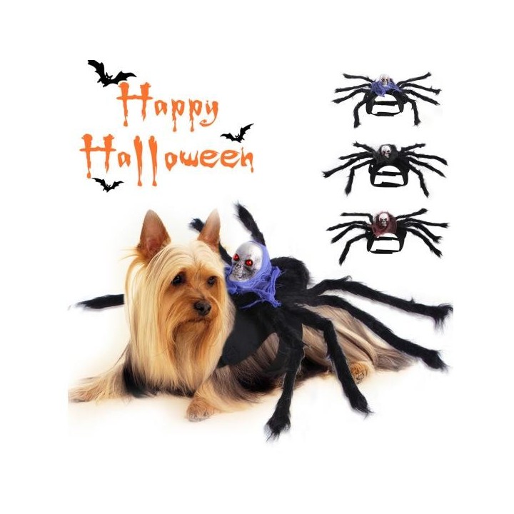 Haustierkostüm Simulation Spinne Design Cosplay Prop Plüsch Dekoratives Hundepartytuch für Halloween S braun