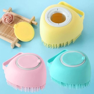 Silikon-Badebürste, Duschmassage-Wäscher, Körperhaut-Peeling-Schrubbwerkzeug, Haustier, Hund, Katze, Silikon-Bademassagebürst