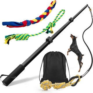 Ycozy Hundespielzeug, innovative Teleskop-Angelrute für Hunde, mit 3 abnehmbaren Seilen, lindert Stress und verhindert, dass