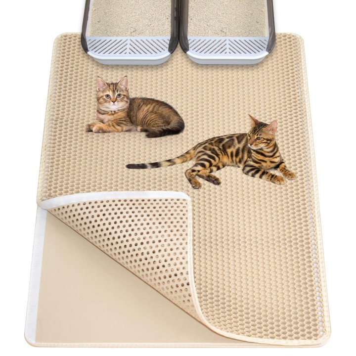 Ycozy Extra große Katzentoilette, 90 x Katzentoilette, doppelte seitliche Öffnung, Katzenstreu-Entfernung, Spritzschutz, dopp