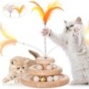 Katzenspielzeug, Katzenball, Spindelturm, Haustier-Katzenspielball mit Glockenturm, rotierendes Holzspielzeug, Katzenspielzeu
