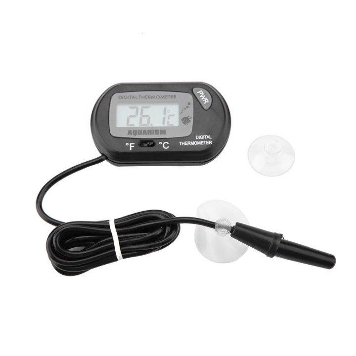 Kleine Größe Digital Aquarium Aquarium Thermometer Temperatur Mess Meter Maschine Schwarz schwarz