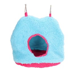 Vogel Hängen Nest Plüsch Winter Papagei Hängematte Warme Nest Haus für Haustier Vogel Papageien ParakeetBlue blau