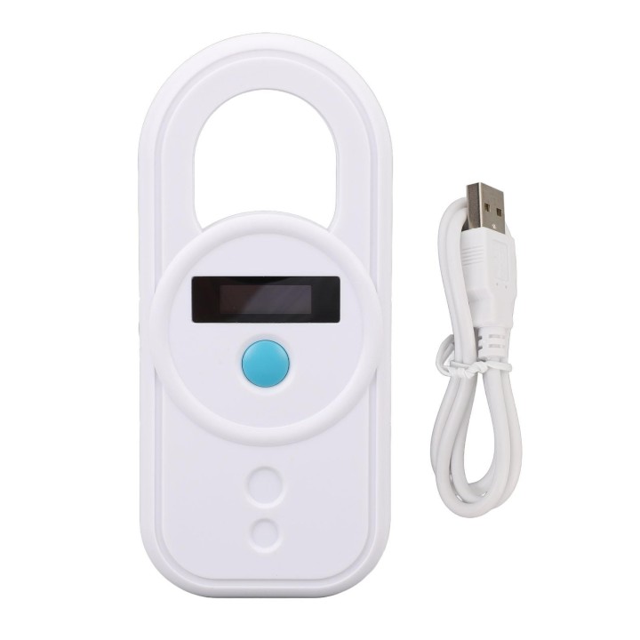 Haustier-Mikrochip-Lesegerät, USB-Schnittstelle, hohe Empfindlichkeit, tragbar, wiederaufladbar, 128 Informationen speichern