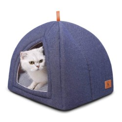 Katze Hund Haustier Thermo-Schwamm-Umrandung und flauschige 3D-Baumwolle Ganzjährig Bit Baumwoll-Denim-Futter Leicht zu entfe