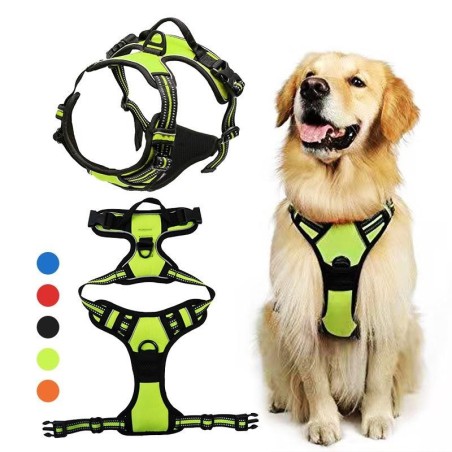 Hundegeschirr, reflektierend, verstellbar, atmungsaktiv, Weste, Brustgurt für kleine, mittelgroße und große Hunde, Katzen, We