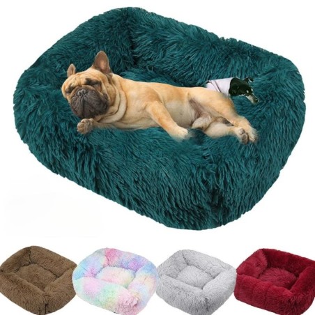 Rechteckiges Hundebett aus Plüsch, warme Wintermatte, für kleine, mittelgroße und große Haustiere, Katzen, Hundebett, Zwinger