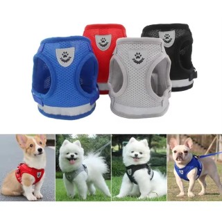 Verstellbares, atmungsaktives Geschirr und Leine für Hunde und Katzen, ausbruchsicheres Katzenwestengeschirr, Hundeleinen für