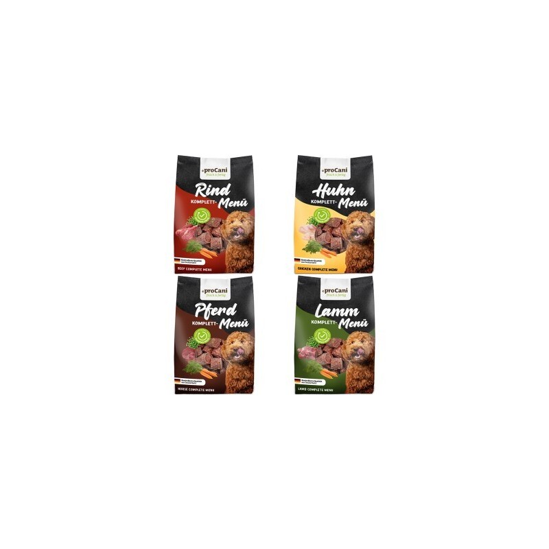 ProCani BARF Komplettmenü Hund TK-Nuggets Napffertig Wochen Probierpaket 6x750 g