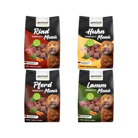 ProCani BARF Komplettmenü Hund TK-Nuggets Napffertig Wochen Probierpaket 6x750 g