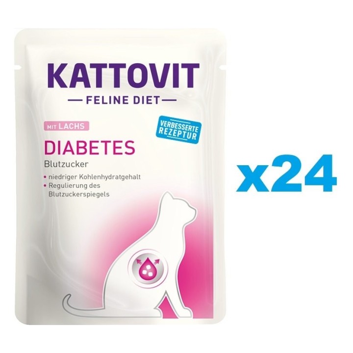 KATTOVIT Feline Diet Diabetes Lachs 24 x 85 g