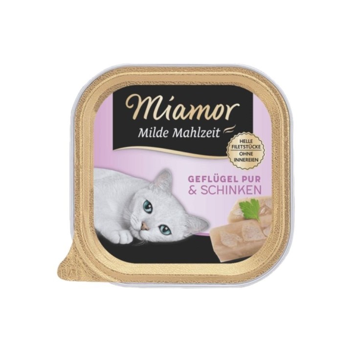 MIAMOR Milde Mahlzeit Poultry Pure&Ham 100g