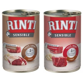 RINTI Sensible Rind mit Reis 6x400 g + Lamm mit Reis 6x400 g