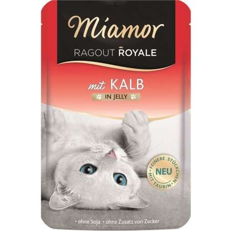 MIAMOR Ragout Royale in Jelly Veal Kalbsgelee-Beutel für Katzen 100 g