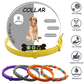 8 Monate Schutz Floh- und Zeckenhalsband Einziehbares Haustierzubehör Antiparasitäres Halsband Teddy Cat Black