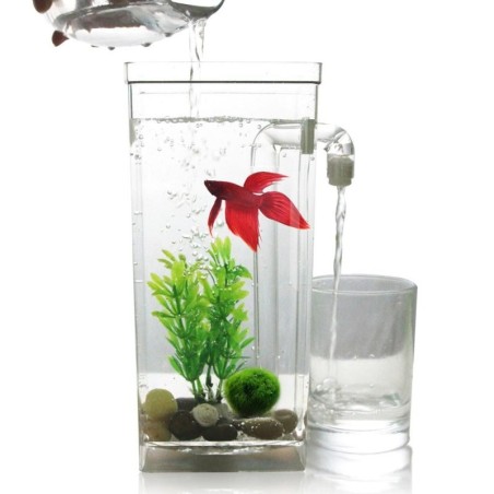Selbstreinigender Tank LED Mini Aquarium Aquarium Reinigung bequem One Size