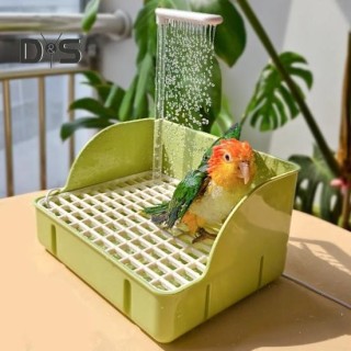 Automatische Vogelbadewanne mit Pumpe, großer Papageien-Duschbrunnen, Sittich-Badewannenhahn für Ziervögel, Nymphensittiche,
