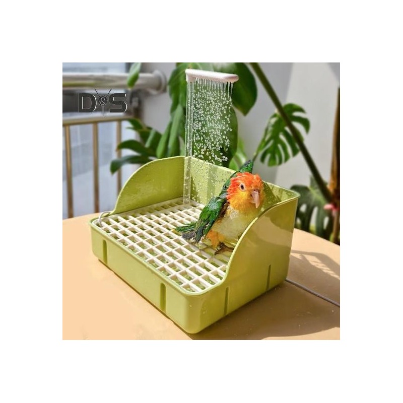 Automatische Vogelbadewanne mit Pumpe, großer Papageien-Duschbrunnen, Sittich-Badewannenhahn für Ziervögel, Nymphensittiche,